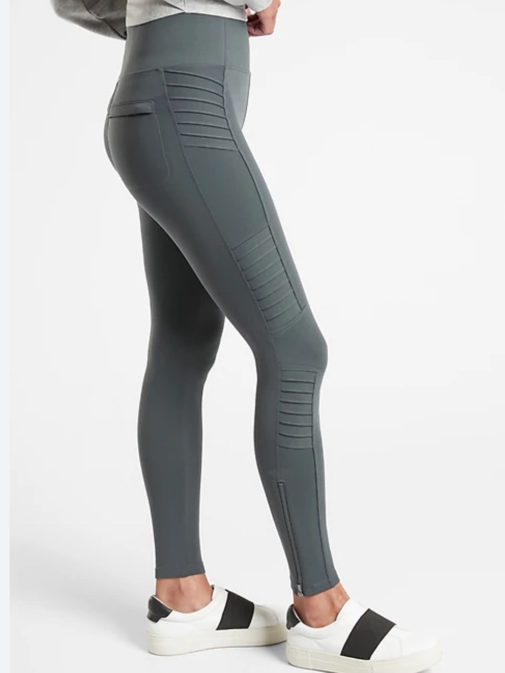 Athleta Delancey High-Waist Ribbed Moto Leggings
